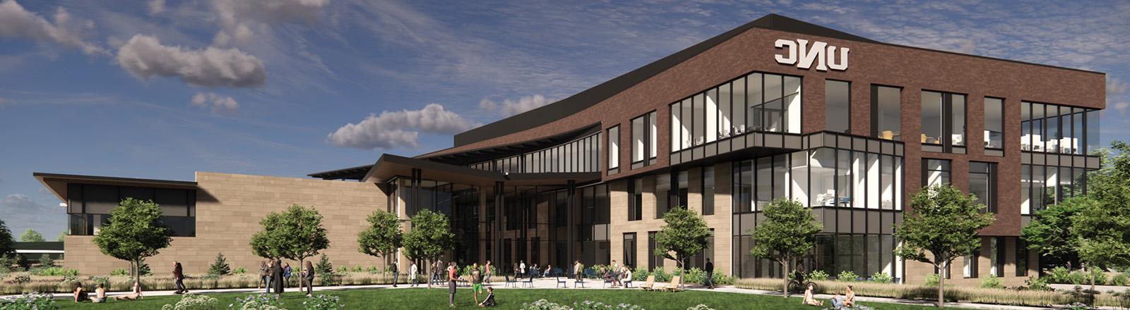 Graphical rendering of the proposed College of Osteopathic Medicine building.